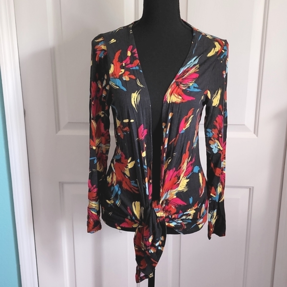 LIZ LANGE color splash open cardigan